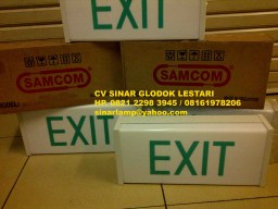 EXIT Box Emergency Lamp SAMCOM Backgroud Putih